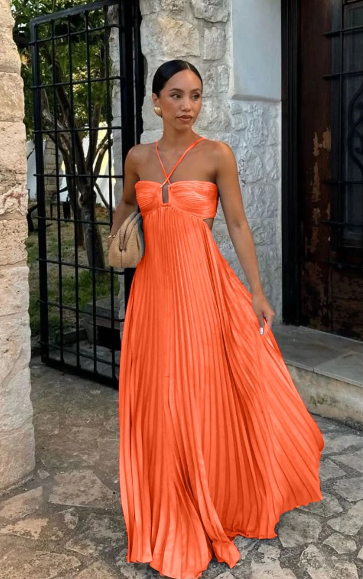 Halter Hollow Out Maxi Dress - HalleBeauty